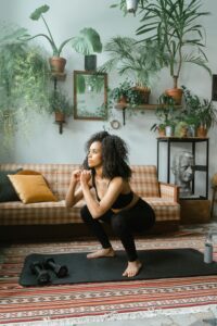 Woman squatting